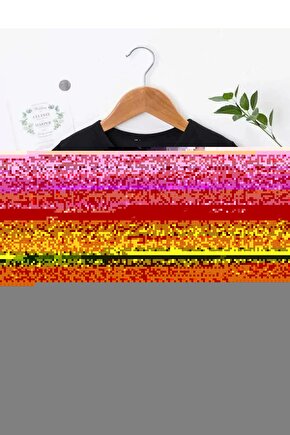 Çocuk Unisex Baskılı T-Shirt - Siyah