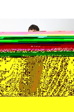 Unisex Bisiklet Yaka Baskılı Oversize T-Shirt - Beyaz