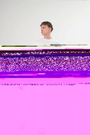 Unisex Bisiklet Yaka Baskılı Oversize T-Shirt - Beyaz