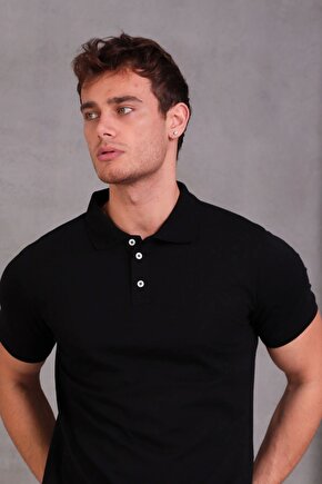 Erkek Slim Fit Pamuklu Yumuşak Doku Nefes Alan Kumaş Yakalı Tişört