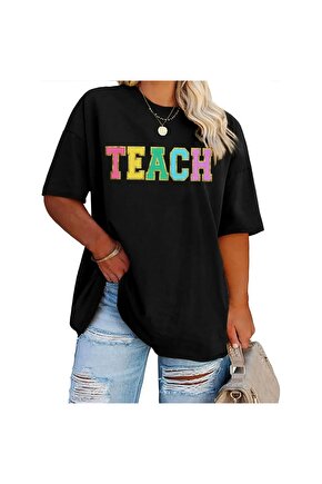 Baskılı Kadın T-shirt - Siyah