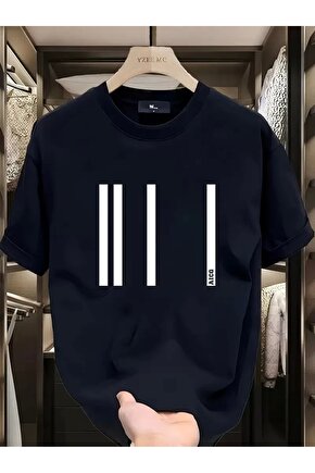 AICG Ön Arka Baskılı Bisiklet Yaka Kadın Oversize Bisiklet Yaka T-shirt - Siyah