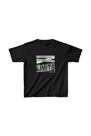 Unisex Çocuk Baskılı T-Shirt - Siyah
