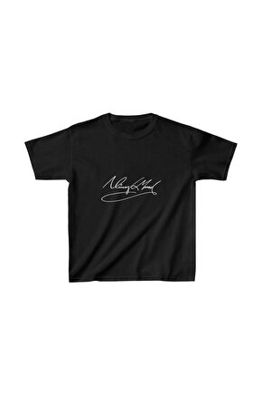 Unisex Çocuk Baskılı T-Shirt - Siyah