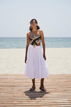 Dikiş Detay Maxi Etek