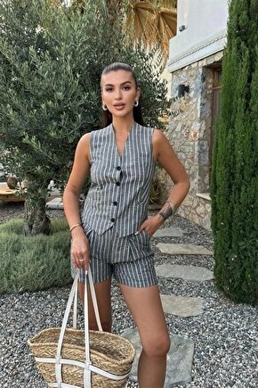 Carla Işıltılı Yelek Şort Takım 9821