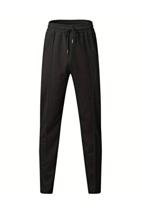 Erkek Yüksek Bel önden Bağcıklı Cepli Waffle Pantolon