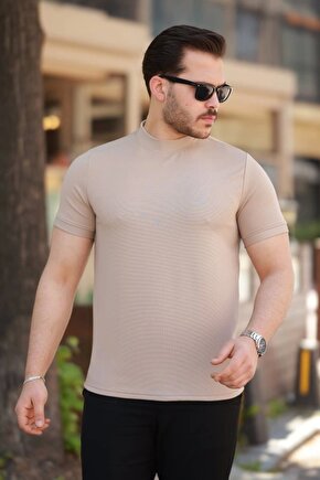 AhEs Shopping Erkek Yarım Balıkçı Yaka Kısa Kollu T-shirt