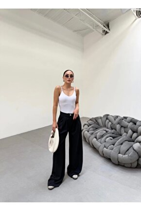 230 Gr Poly Viscose Full Lycra Pileli Palazzo Pantolon