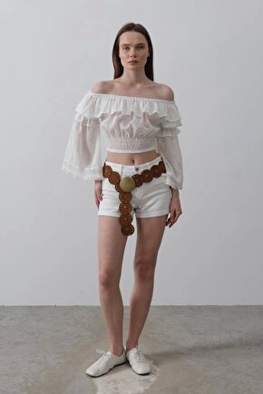 Bluz - Beyaz Beyaz Kadın  Kız bluz şık rahat