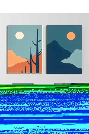 Matisse - Sanat - Soyut - Doğa - Ev - Yaşam ( 2 Li Çerçevesiz ) Poster - Afiş - Tablo NNHT352