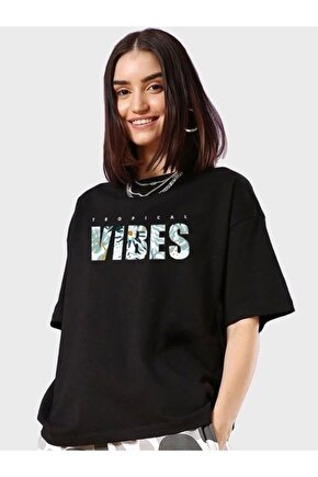 Baskılı Oversize Tshirt  iyah