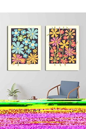 Matisse - Sanat - Soyut - Doğa - Ev - Yaşam ( 2 Li Çerçevesiz ) Poster - Afiş - Tablo NNHT640