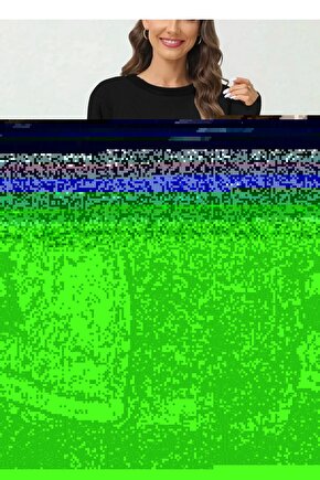 Kadın Uzun Kollu Bisiklet Yaka Desenli Viskon Iki Iplik Bluz