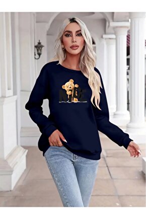 Kadın Uzun Kollu Bisiklet Yaka Viskon Iki Iplik Bluz