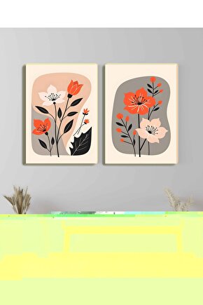 Matisse - Sanat - Soyut - Doğa - Ev - Yaşam ( 2 Li Çerçevesiz ) Poster - Afiş - Tablo NNHT271