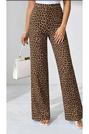 Kadın Yüksek Bel Paçaya Doğru Geniş Dalgıç Pantolon