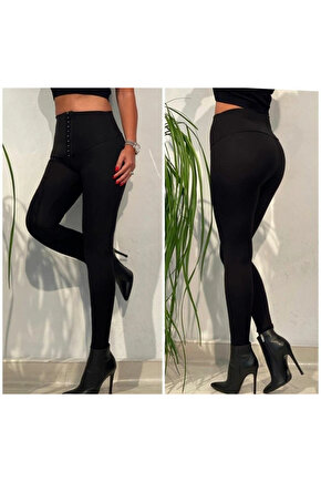 Kadın Yüksek Bel Korse Ve Kopça Detay çelik Toparlayıcı Tayt