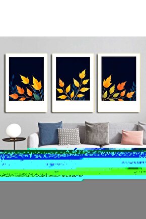 Matisse - Boho - Art Deco - Soyut - Doğa ( 3 lü Çerçevesiz ) Poster - Afiş - Tablo KR2C01238