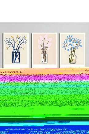 Matisse - Boho - Art Deco - Soyut - Doğa ( 3 lü Çerçevesiz ) Poster - Afiş - Tablo KR2C00113