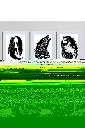 Matisse - Boho - Art Deco - Soyut - Doğa ( 3 lü Çerçevesiz ) Poster - Afiş - Tablo KR2C01065