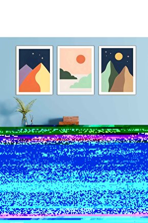 Matisse - Boho - Art Deco - Soyut - Doğa ( 3 lü Çerçevesiz ) Poster - Afiş - Tablo KR2C00773