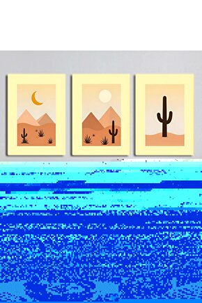 Matisse - Boho - Art Deco - Soyut - Doğa ( 3 lü Çerçevesiz ) Poster - Afiş - Tablo KR2C01020