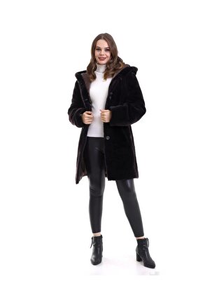 Kadın Reks Kapüşonlu - Kahverengi