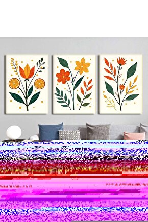 Matisse - Boho - Art Deco - Soyut - Doğa ( 3 lü Çerçevesiz ) Poster - Afiş - Tablo KR2C00109