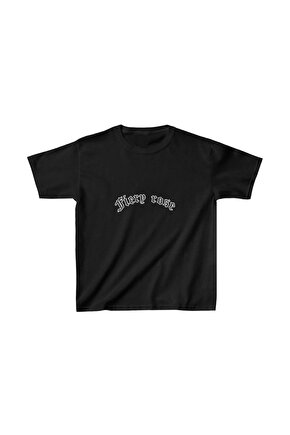 Çocuk Unisex Baskılı T-Shirt - Siyah