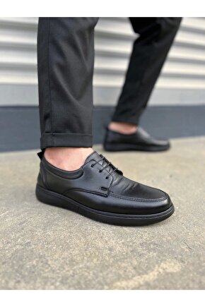 JY0510 Clasica Bağcıklı Cilt Erkek Günlük Klasik Ayakkabı CST - Siyah