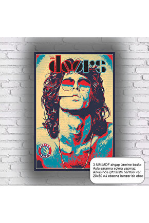 rock müzik the doors mdf tablo retro ahşap poster