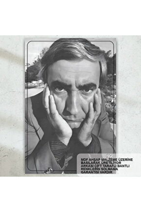 şener şen yeşilçam türk sineması siyah beyaz tablo retro ahşap poster