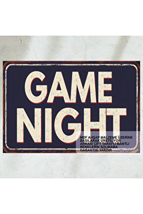 game night pc mobil ps oyun konsolu genç odası gamer eğlenceli duvar yazıları retro ahşap poster