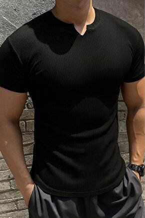 EQURİ Erkek Kısa Kollu Bisiklet Yaka Burgu Tişört