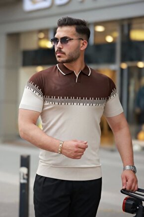 Erkek Hemşire Yaka çift Renk Kısa Kollu Tişört