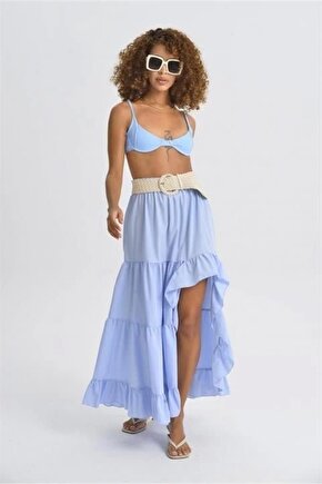 Audrey Fıfrlı Yırtmaç Detay Etek 4037