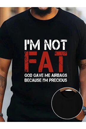 Baskılı Oversize Bisiklet Yaka T-shirt - Siyah