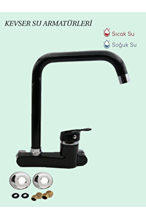 Meriç Aplike Siyah Mutfak Bataryası U Boru