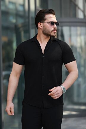 Erkek Kısa Kollu örme Kumaş Pamuklu Gömlek