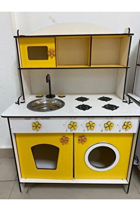 Ahşap Oyuncak Mutfak 6mm Sarı 80x60