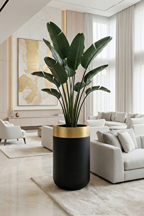 Aura Colonna Fiber Sütun Saksı 70x40cm Mat - İç Mekan Dış Mekan