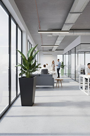 Aura Conica Fiber Konik Saksı 70x40cm Mat - Büyük Boy - Üst Açıklık 40cm - Yükseklik 70cm