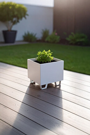 Duracube Mini Boy Metal Saksı - 19x20x20cm Y-D-G (Kaynaklı & Hazır Kullanım)