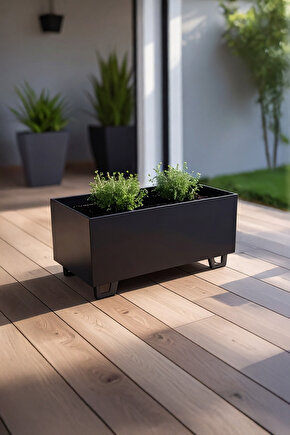 Duracube Orta Boy Metal Saksı - 19x22x40cm (Kaynaklı & Hazır Kullanım)