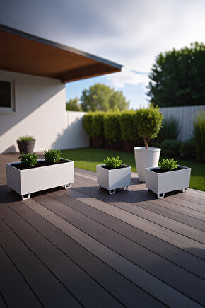 Duracube Metal Saksı 3lü Set - Orta (19x22x40cm) + Küçük (19x21x30cm) + Mini (19x20x20cm)