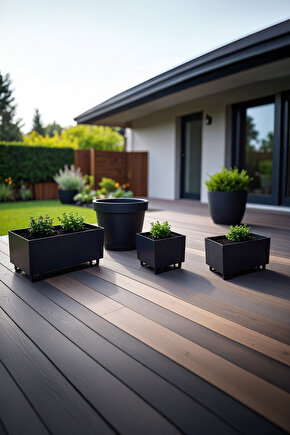 Duracube Metal Saksı 3lü Set - Orta (19x22x40cm) + Küçük (19x21x30cm) + Mini (19x20x20cm)