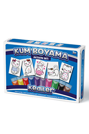 Sevimli Kediler | Kum Boyama Aktivite Seti 5li Paket