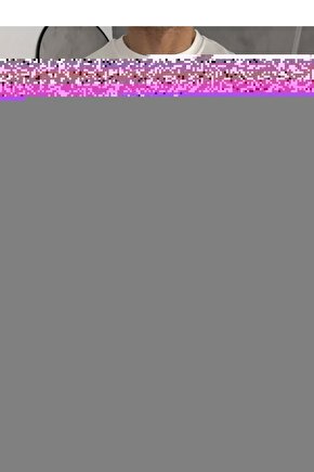 Unisex Bisiklet Yaka Baskılı Oversize T-Shirt - Beyaz