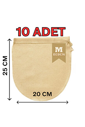 25x30 cm 10 Adet Organik Pamuk Süzme Kesesi Süt Bezi Çok Amaçlı Kese Süt Bezi Yoğurt Peynir